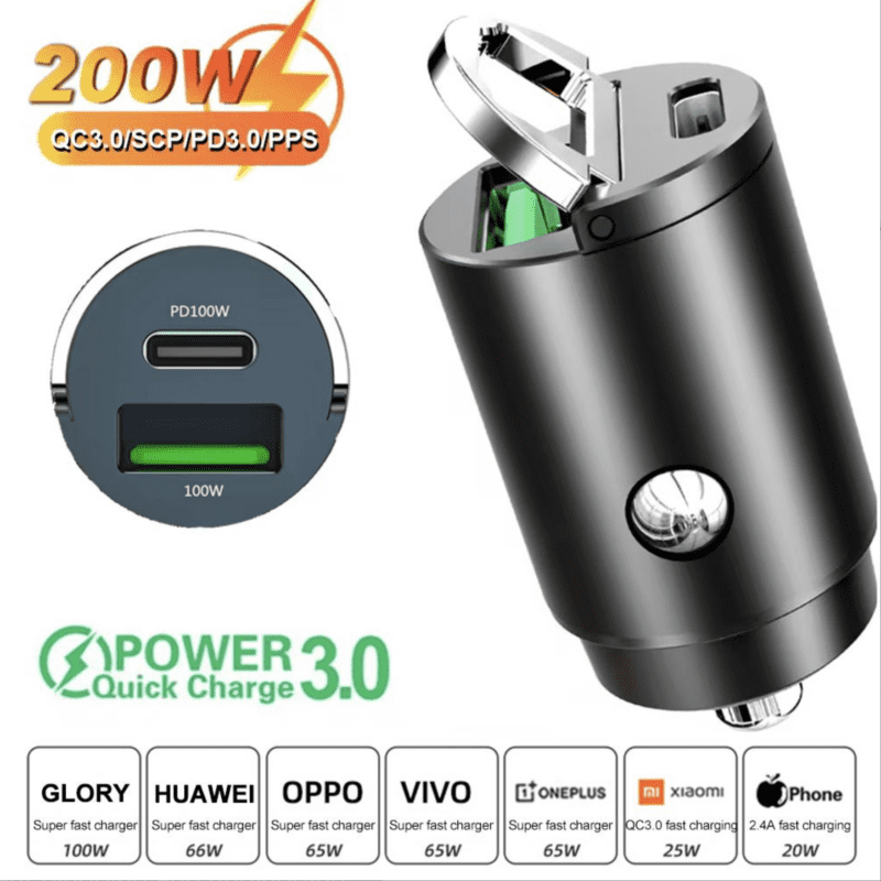 Screenshot 2025-10-23 at 22.09.02 car plug/adapter/socket 200W fast charging for Type C and Type A